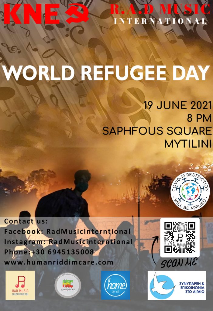 World Refugee Day organised by KNE on JUNE 19th, 2021 in Sappho Square (Mytilini)